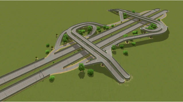 2-Side Highway Exit - Cities: Skylines Mod download.