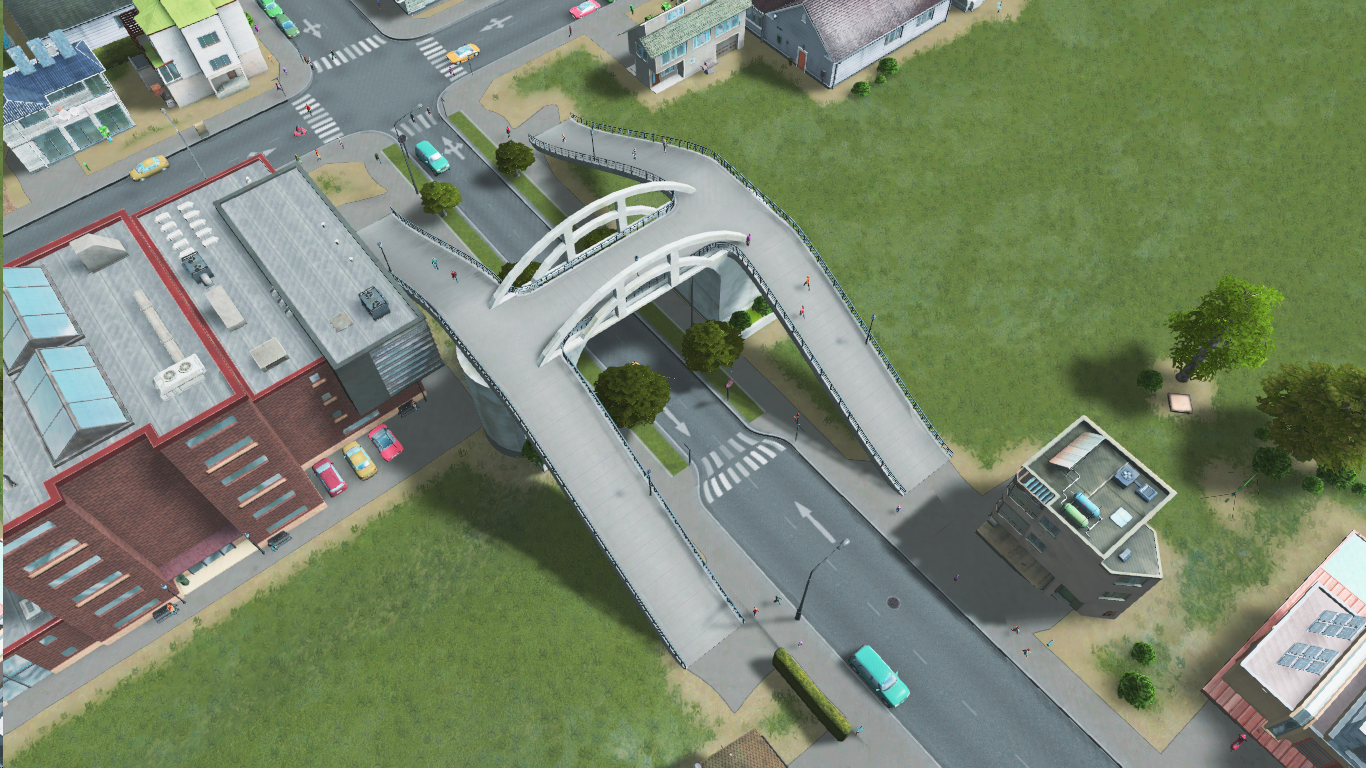 2Lane Pedestrian Bridge Cities Skylines Mod download