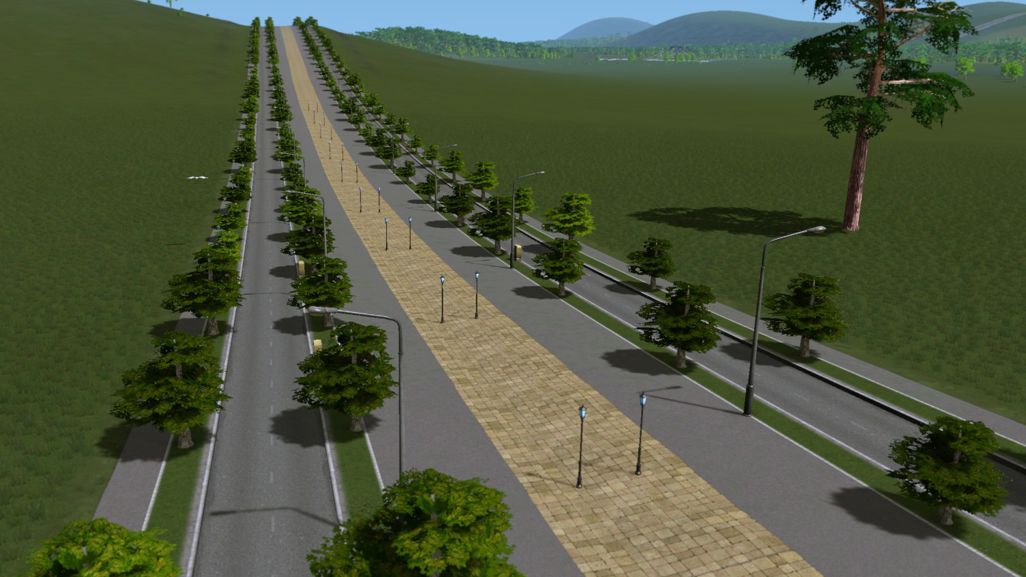 Streetside Walkway 2×16 Cities Skylines Mod download
