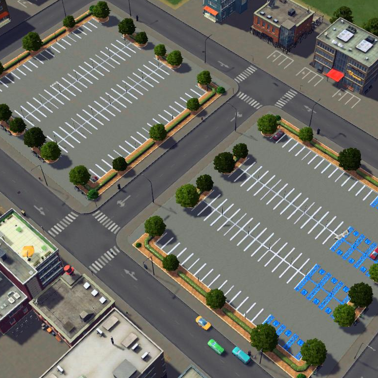 Soldyne’s Parking Lot 2×8 End L - Cities: Skylines Mod download