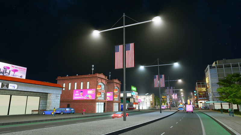 Avenue Lights with Flags (for Network Skins) - Cities: Skylines Mod ...